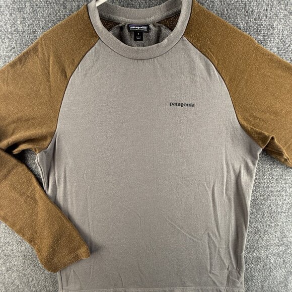 Patagonia Raglan Sweatshirt Brown Gray Small Pullover Fleece Lined P-6 Adult - Picture 1 of 14